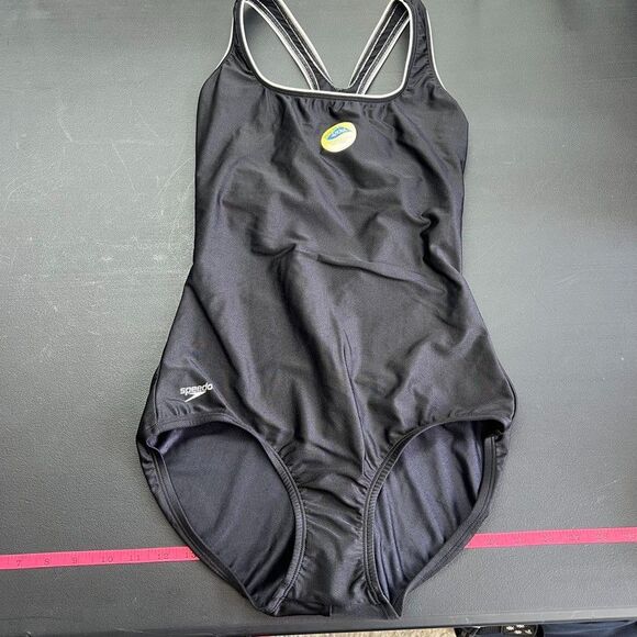 Speedo Stretch Racerback Moderate Black One Piece Swimwear Womens Size 12 NWT - Picture 6 of 16